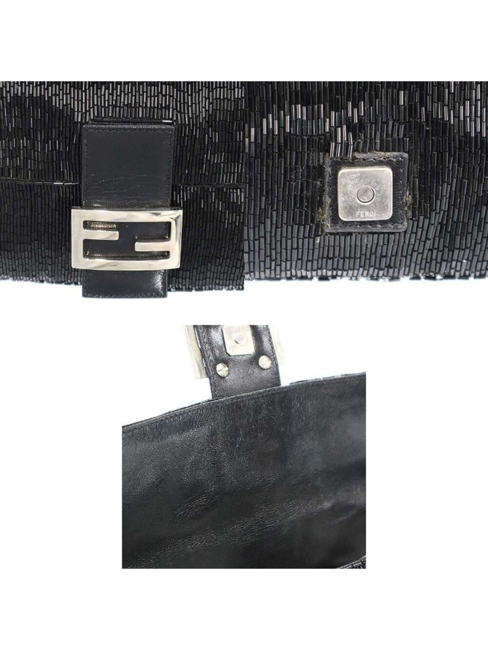 Fendi Beaded Mamma Baguette Bag Black - Picture 10 of 10